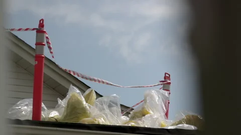 Environmental hazard asbestos removal.  Stock Footage 336650718