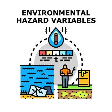 Environmental hazard variables and risks analysis concept Stock Illustration