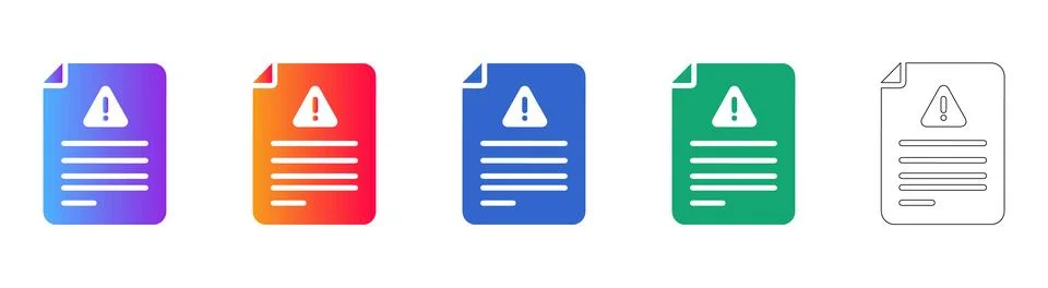 Environmental Hazard Warning Document Icons Stock Illustration