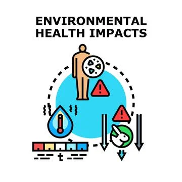 Environmental health impacts causing human disease crisis 스톡 일러스트
