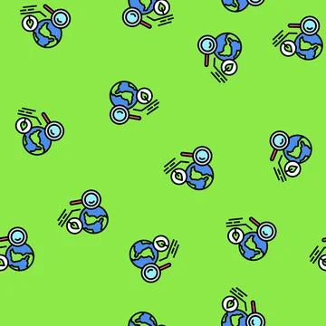 Environmental impact assessments vector seamless pattern Stock Illustration