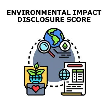 Environmental impact disclosure score concept illustration Illustrazione stock