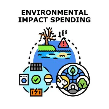 Environmental impact spending for planet protection solution Stock Illustration