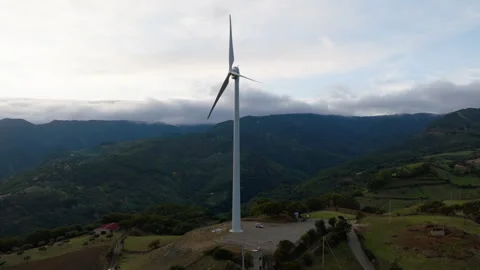 Environmental impact of a wind turbine Stock Footage 280295779