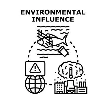 Environmental influence impacting global ecosystem and planet health Ilustração Stock