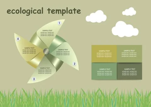 Environmental infographics vector showing vane and green rectangles ready for Stock Illustration
