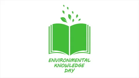 Environmental Knowledge Day book with green leaves Stock Footage 270117479