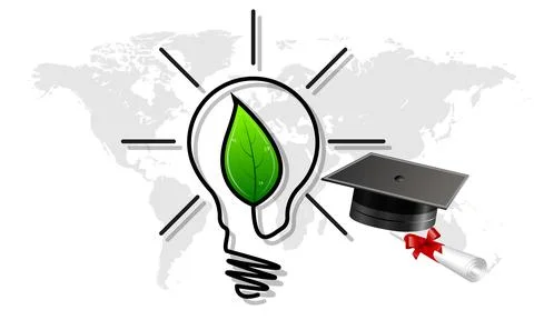 Environmental knowledge day light bulb Stock Illustration