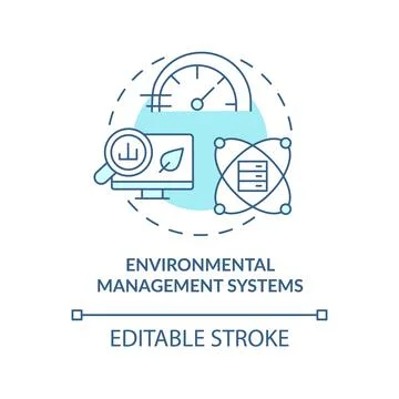 Environmental management system turquoise concept icon Stock-Illustration