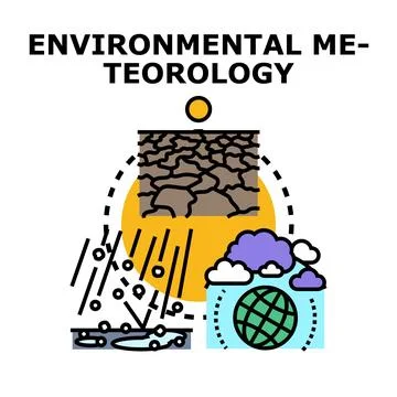 Environmental meteorology studying climate change impact Stock Illustration