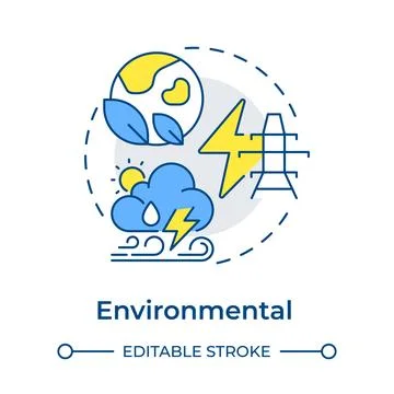 Environmental multi color concept icon Stock Illustration