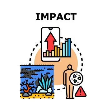 Environmental negative impact on human and nature Stock Illustration