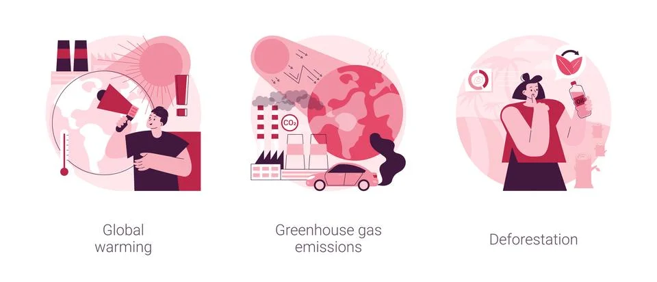 Environmental pollution abstract concept vector illustrations. Stock Illustration