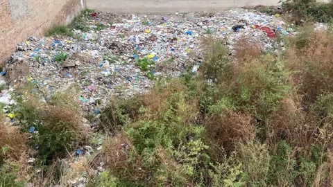 Environmental Pollution. Aerial View Of Garbage Landfill. Waste Garbage Dump Stock Footage 255024758