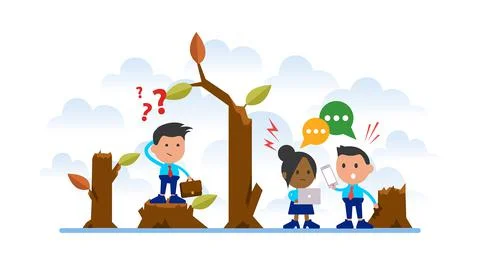 Environmental pollution and ecological problems.  Illustrazione stock