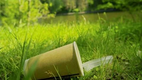 Environmental Pollution And Littering Concept, In the background Vidéo 335693705