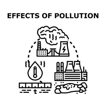 Environmental pollution causing global warming and climate change Stock Illustration