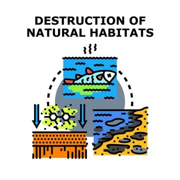 Environmental pollution causing natural habitat destruction vector concept Stock Illustration
