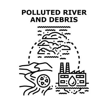 Environmental pollution causing widespread damage and contamination Stock Illustration