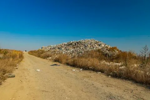 Environmental pollution concept advertising pattern picture of outskirts dump Stock Photos