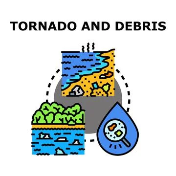 Environmental pollution cycle impacting water, land, and ecosystem Stock Illustration
