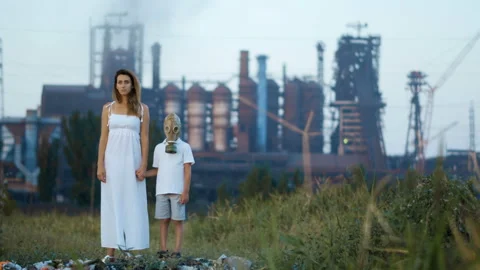 Environmental pollution, ecological disaster, nuclear war, post apocalypse Stock Footage 93816051