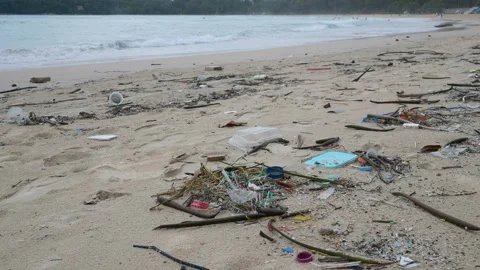 Environmental pollution. Ecological problem. Garbages, plastic, and wastes on Stock Footage 132799575