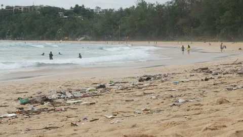 Environmental pollution. Ecological problem. Garbages, plastic, and wastes on Stock Footage 132800412