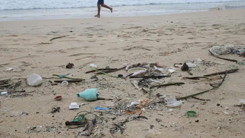 Environmental pollution. Ecological problem. Garbages, plastic, and wastes on Stock Footage 132801033