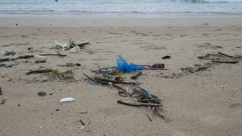 Environmental pollution. Ecological problem. Garbages, plastic, and wastes on Stock Footage 132801372