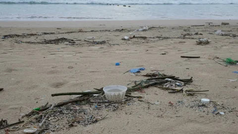 Environmental pollution. Ecological problem. Garbages, plastic, and wastes on Stock Footage 132801508