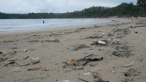 Environmental pollution. Ecological problem. Garbages, plastic, and wastes on Stock Footage 132802631