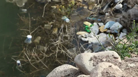 Environmental pollution focus on rocks. Stock Footage 37233505