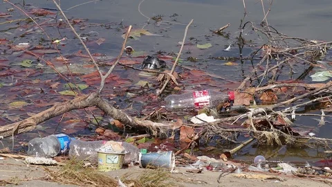 Environmental pollution, garbage and plastic Stock Footage 129090451