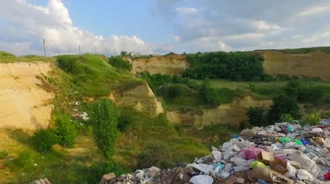 Environmental Pollution, Piles of Garbage Stock Footage 52654704