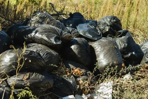 Environmental pollution by plastic. Ecological catastrophy. Fight and ban on  Stock Photos