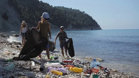 Environmental pollution problem, volunteering and recycling concept. Stock-Footage 111831129