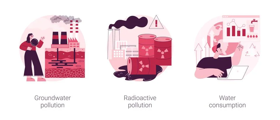 Environmental problem abstract concept vector illustrations. Stock Illustration