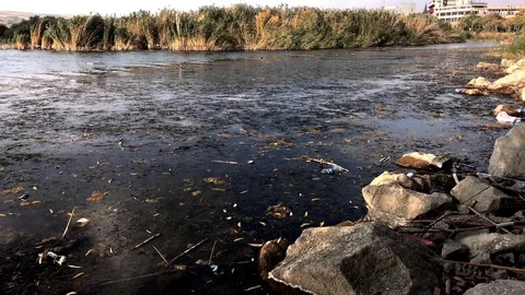 "Environmental problem plastic garbage pollution and water environment " Stock Footage 81747152