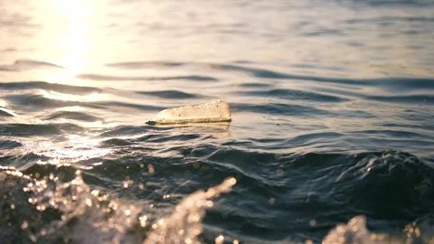 Environmental problem of plastic in nature , ocean pollution by waste Stock Footage 248526136