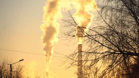 The environmental problem of pollution of the environment and air in large citie Stock Footage 100009965