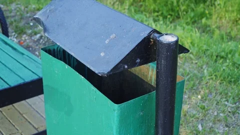 Environmental problem. recycling plastic. Throwing plastic bottles in garbage Stock Footage 111664254