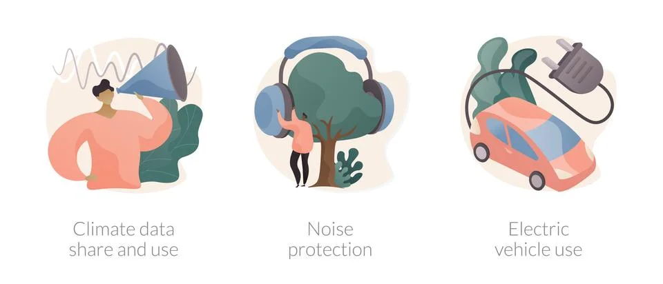 Environmental problems abstract concept vector illustrations. Illustrazione stock