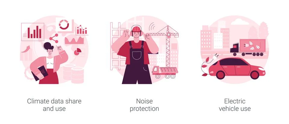 Environmental problems abstract concept vector illustrations. Stock Illustration