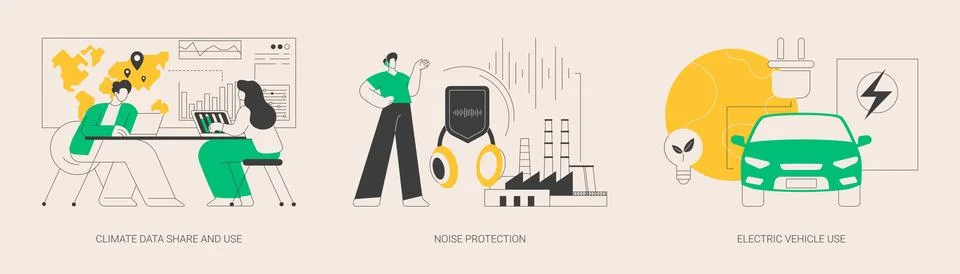 Environmental problems abstract concept vector illustrations. Stock Illustration