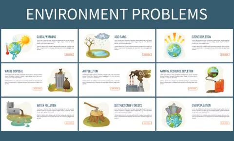 Environmental Problems of Planet, Webpages Text Stock Illustration
