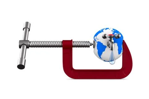 Environmental problems on white background. Isolated 3D illustration Illustrazione stock