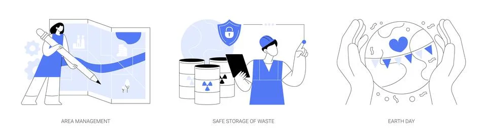 Environmental protection abstract concept vector illustrations. Illustrazione stock