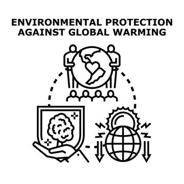 Environmental protection against global warming concept icon Stock Illustration