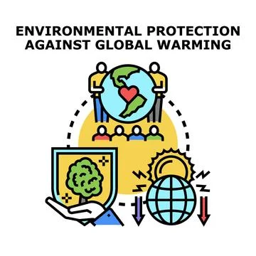 Environmental protection against global warming concept icon Stock Illustration